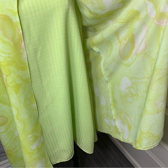 ONE Heart Clothing CA Light Green Floral Shift Dress Sleeveless A Line Sz M - Picture 6 of 9